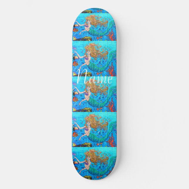 Skateboard Thunder_Cove, sirena submarina de cabeza roja (Anverso)
