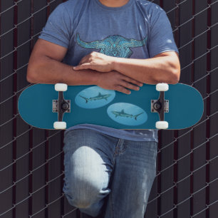 Skateboard Tiburón de arrecife gris, isla Yap - Diseño fotogr