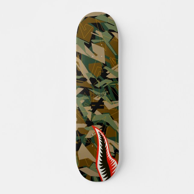 Skateboard Tiburón de la marca de Esvoir Camo (Anverso )
