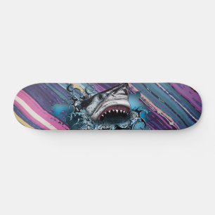 Skateboard Tiburón de raya de onda silenciada Arte abstracto