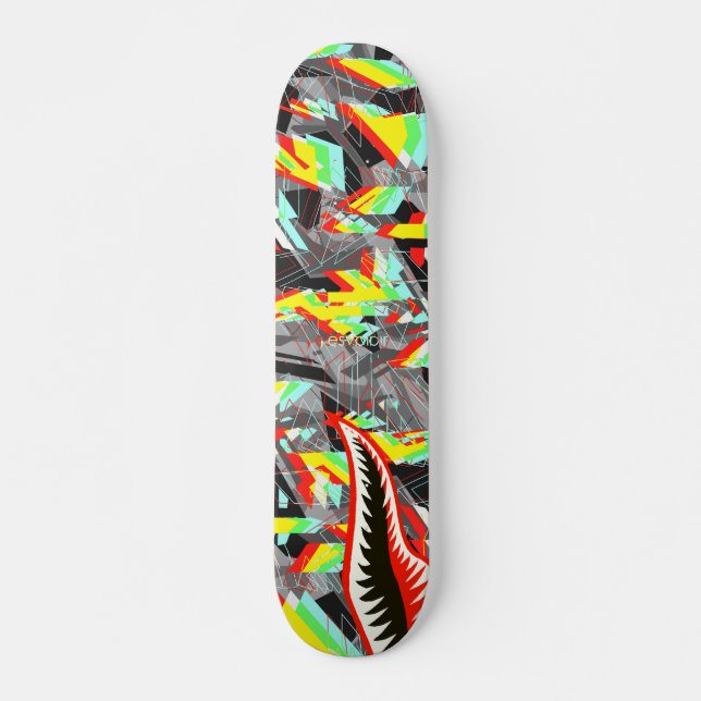 Skateboard Tiburón Trippy de Esvoir Camo (Anverso )