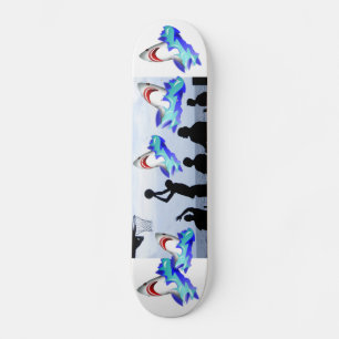 Skateboard Tiburones Océano Barco Baloncesto Deportes Diversi
