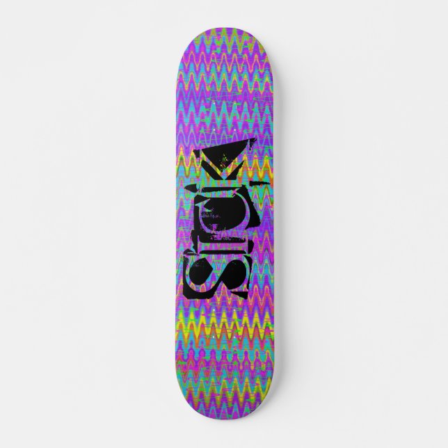 Skateboard Tie Dye Crazy Chevron (Anverso )