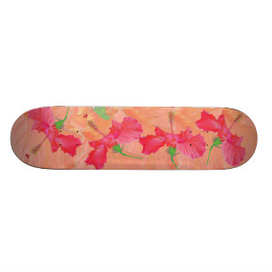 Skateboard TIENDA DE ESQUETA roja y naranja de "hibisco"