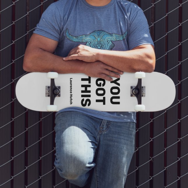 Skateboard Tienes este Guay negro y blanco | Nombre personali (Exterior 3)