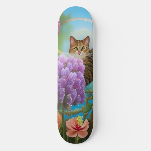 Skateboard Tiger Cat y Lilac Bouquet (Anverso)