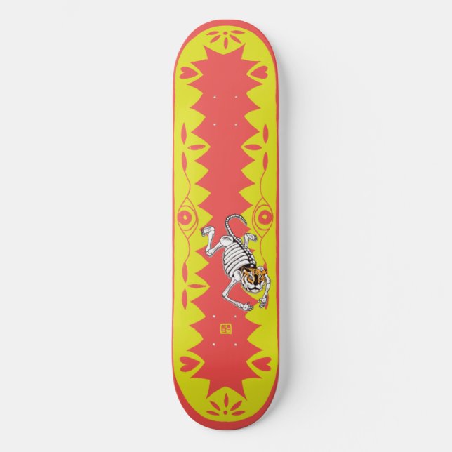 Skateboard Tigre amarillo (Anverso)