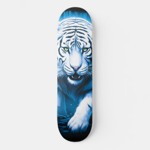 Skateboard Tigre blanco silvestre místico forestal