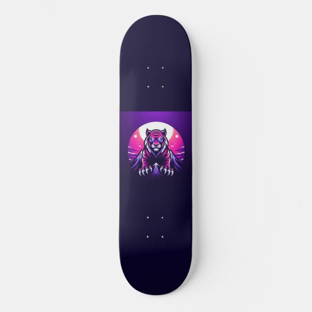Skateboard Tigre en la montaña (Anverso)