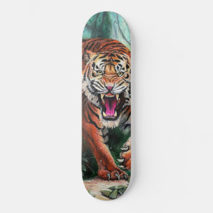 Skateboard Tigre furioso en la jungla