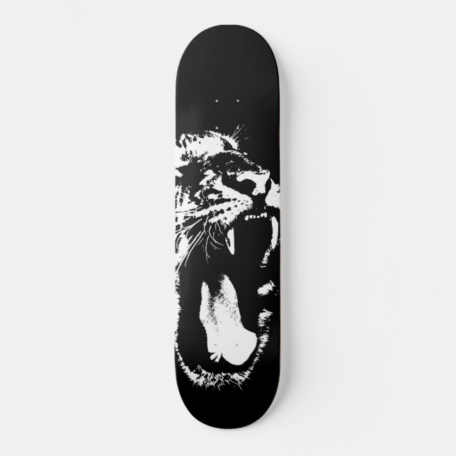Skateboard Tigre monocromo (Anverso)