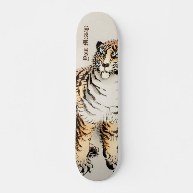 Skateboard Tigre personalizado por el Ilustracion japonés Kōn (Anverso )