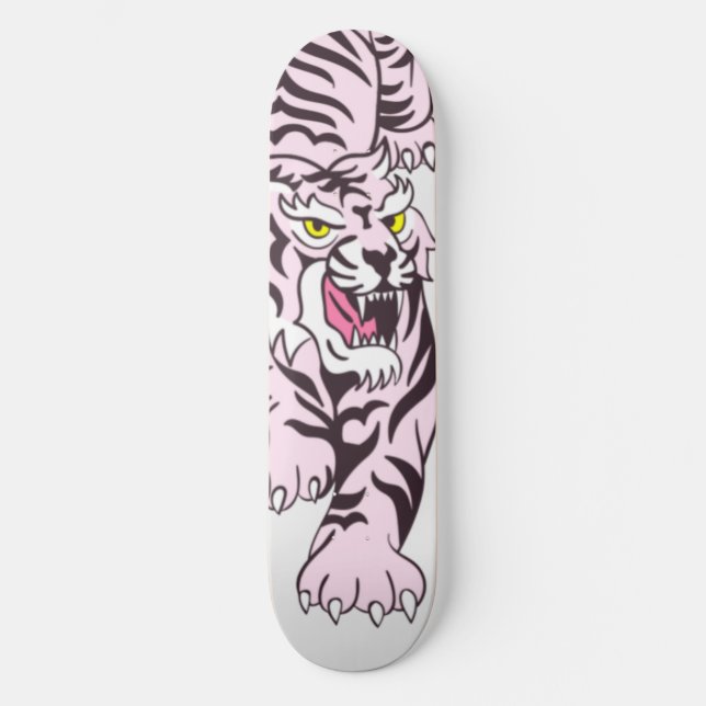 Skateboard Tigre rosa para patinar (Anverso)