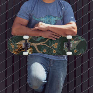 Skateboard Tigre y pavo real