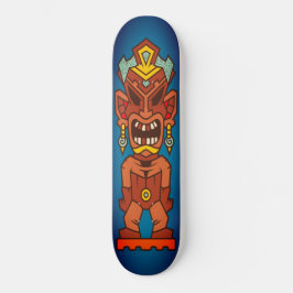 Skateboard Tiki Angry Roting Teeth Totem