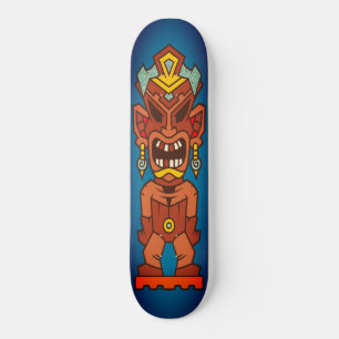 Skateboard Tiki Angry Roting Teeth Totem