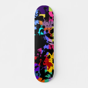 Skateboard Tinta NEGRA   de color geo