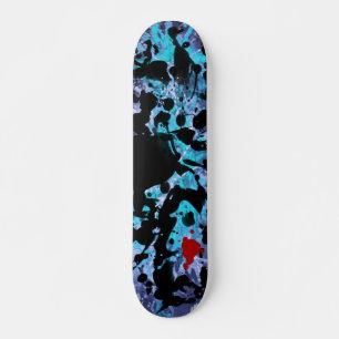 Skateboard Tinta NEGRA mancha azul