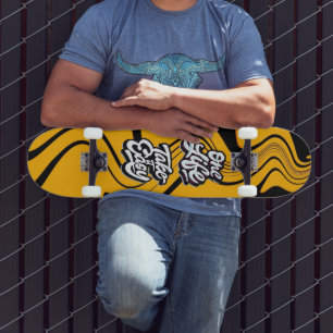Skateboard Tipografía de Cita Motivacional Retro de Estilo Vi