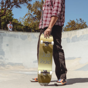 Skateboard Tipografía genial de oro negro gris