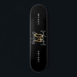 Skateboard Tipografía moderna en negro y oro 40 años<br><div class="desc">Tipografía moderna en negro y oro de 40 años. Forma parte de una elegante colección.</div>