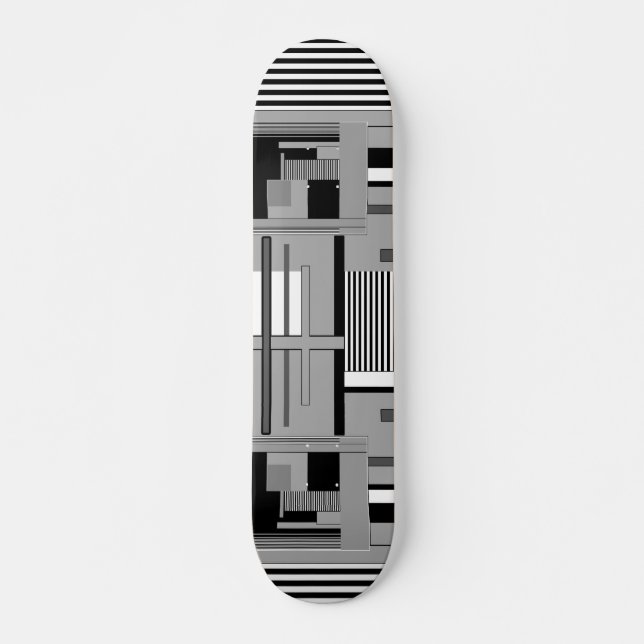 Skateboard Tira de patrón de neón geométrico abstracto brilla (Anverso )