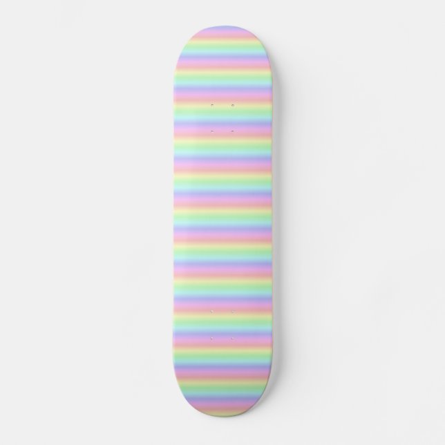 Skateboard Tiras de arcoiris Pastel - Patrón (Anverso)
