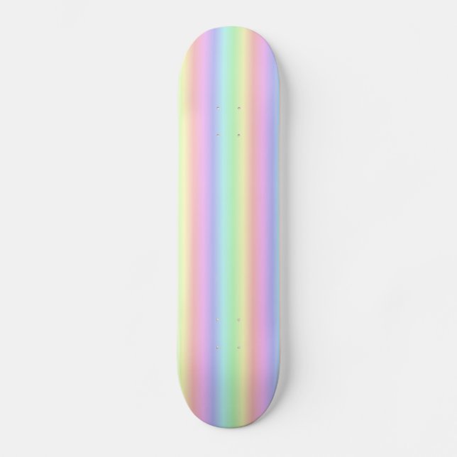 Skateboard Tiras de Arcoíris Pastel - Patrón (Anverso)