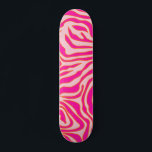Skateboard Tiras de cebra Naranja rosado Impresión de animale<br><div class="desc">Impresión cebra - patrón rosa y naranja - impresión animal salvaje.</div>