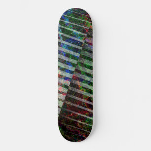 Skateboard Tiras raras y arañazos de colores, con recorte
