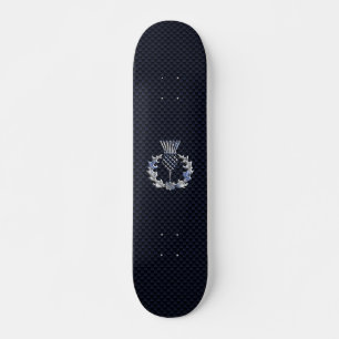 Skateboard Tístago escocés cromado como fibra de carbono
