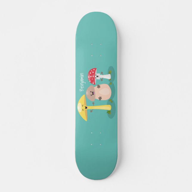 Skateboard Toadstool de hongos de hongo de kawaii (Anverso )