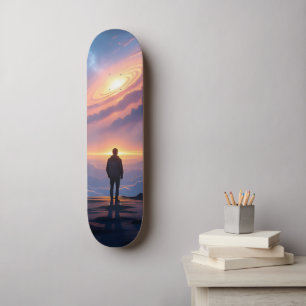 Skateboard Tocando el infinito en la cima del mundo