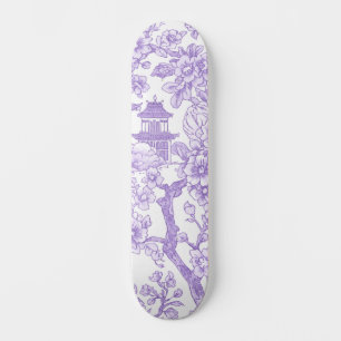 Skateboard Toile de chinoiserie púrpura Dragón Flor de Cerezo