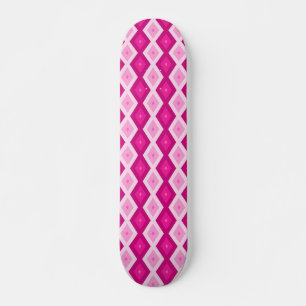 Skateboard Tonos del patrón de diamantes de fucsia