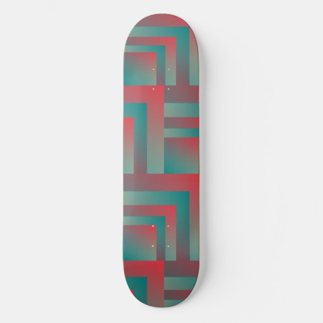 Skateboard tonos verde azulados de coral (Anverso)