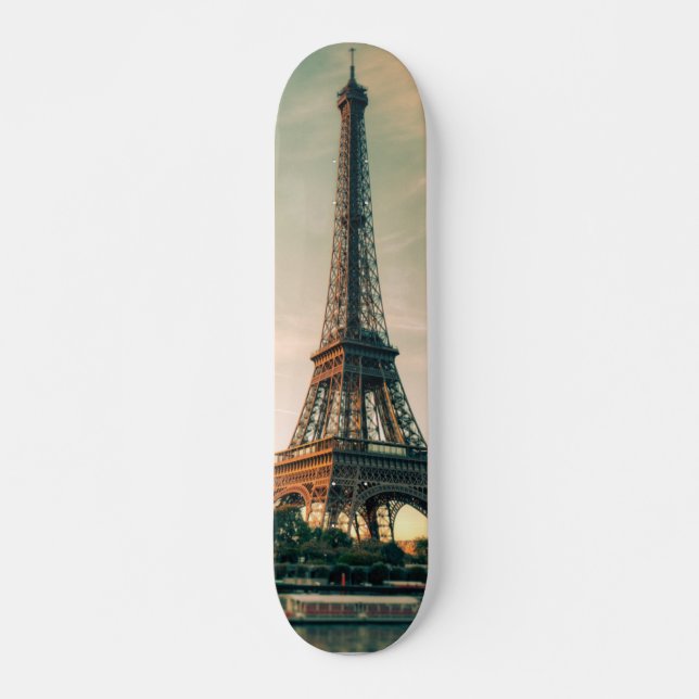 Skateboard Torre Eiffel arrojar almohada (Anverso )