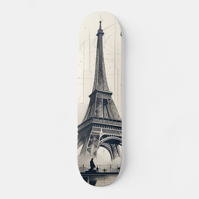 Skateboard Torre Eiffel de París (Anverso)