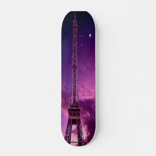 Skateboard Torre Eiffel en cielo de la sol (Anverso )