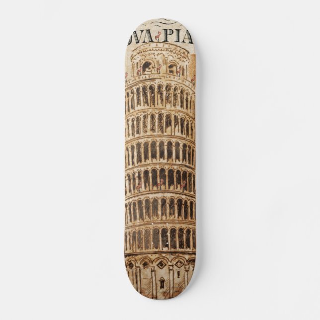 Skateboard Torre inclinada del vintage de Pisa (Anverso)