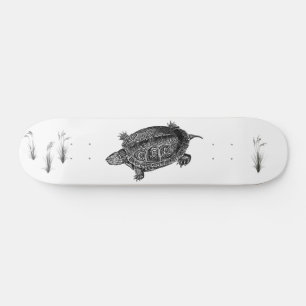 Skateboard Tortuga acuática negra y blanca