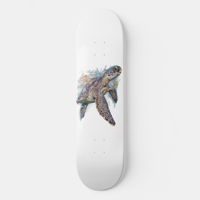 Skateboard Tortuga de mar multicolor (Anverso)