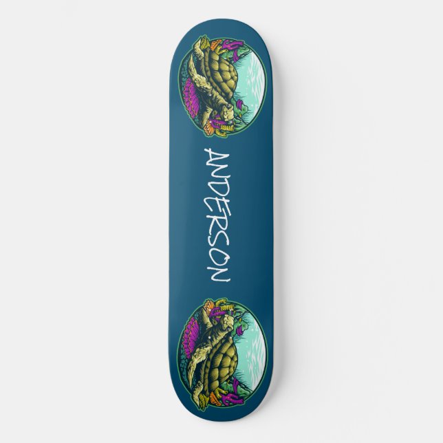 Skateboard Tortuga de patinaje bajo el agua (Anverso)