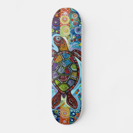 Skateboard Tortuga marina - Estilo aborigen - Cubierta para s