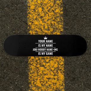 Skateboard Trabajo divertido personalizado y nombre de aficio