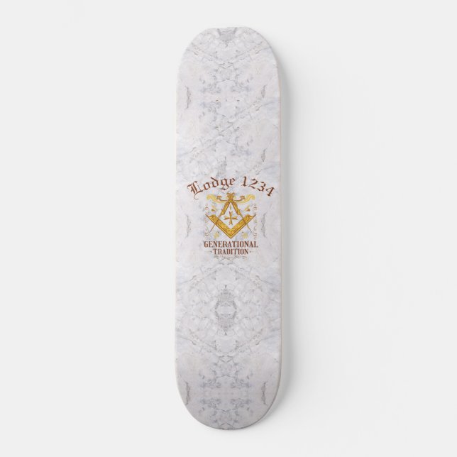 Skateboard Tradición Masónica de Lodge Keong (Anverso)