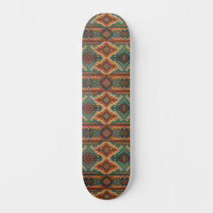 Skateboard Tradicional suroeste rústico azul verdoso y marrón