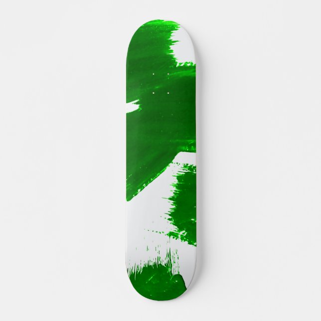 Skateboard trazos de pincel verde (Anverso )