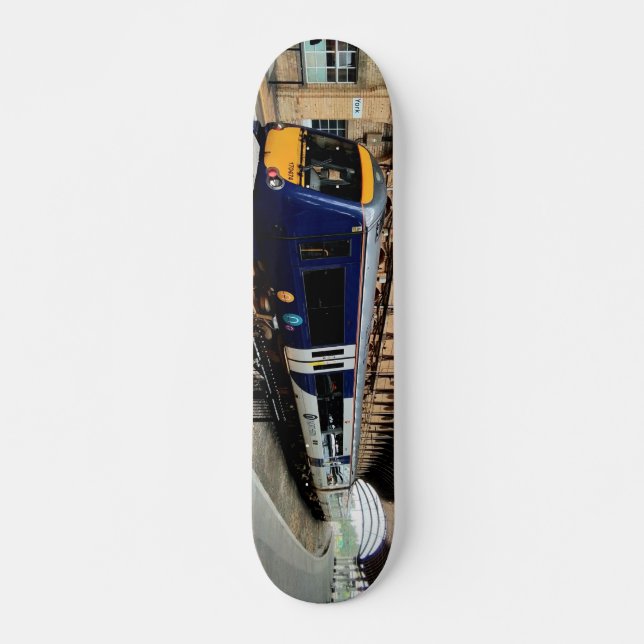 Skateboard Tren azul y amarillo (Anverso )
