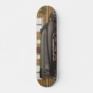 Skateboard Tren de vapor vintage en la estación